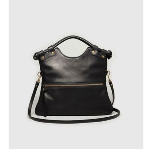 Pietro Alessandro Brooklyn Black Leather Satchel